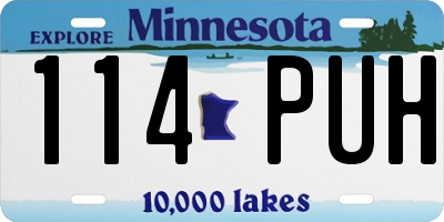 MN license plate 114PUH