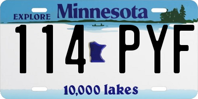 MN license plate 114PYF