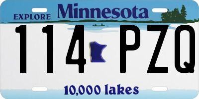 MN license plate 114PZQ