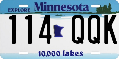 MN license plate 114QQK