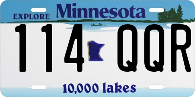 MN license plate 114QQR