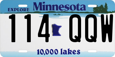 MN license plate 114QQW