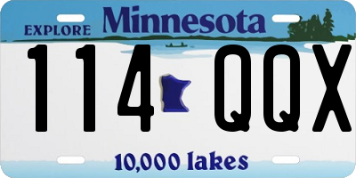MN license plate 114QQX