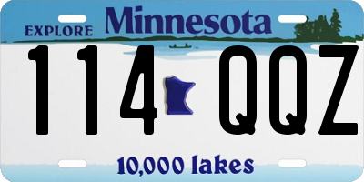 MN license plate 114QQZ