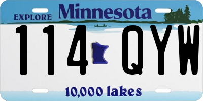 MN license plate 114QYW