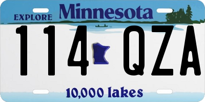 MN license plate 114QZA
