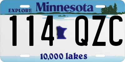 MN license plate 114QZC