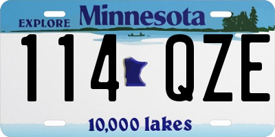 MN license plate 114QZE