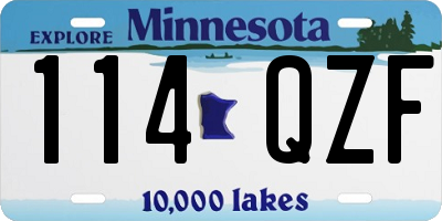 MN license plate 114QZF