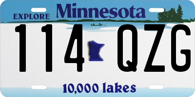 MN license plate 114QZG
