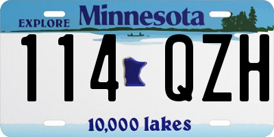 MN license plate 114QZH