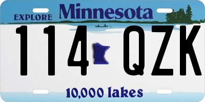 MN license plate 114QZK