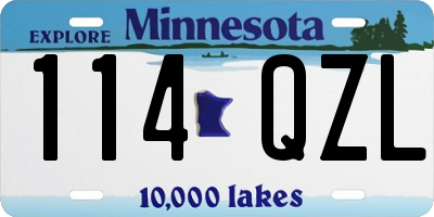 MN license plate 114QZL