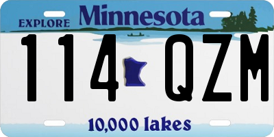 MN license plate 114QZM