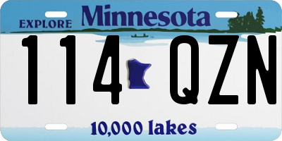 MN license plate 114QZN