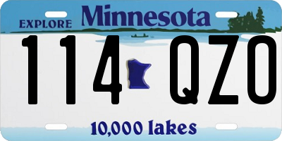 MN license plate 114QZO