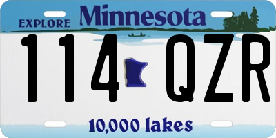 MN license plate 114QZR