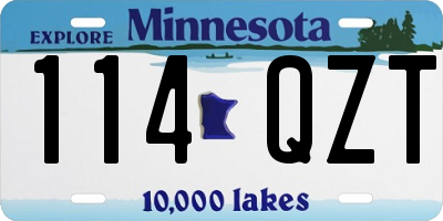 MN license plate 114QZT