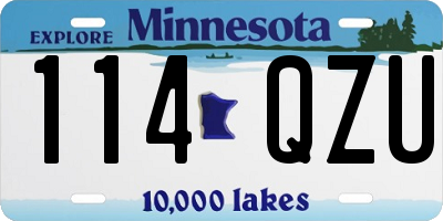 MN license plate 114QZU