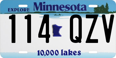 MN license plate 114QZV