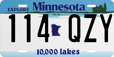 MN license plate 114QZY