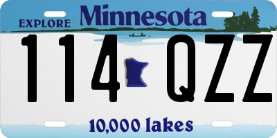 MN license plate 114QZZ