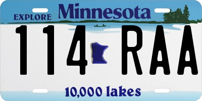 MN license plate 114RAA