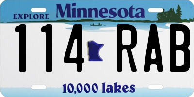 MN license plate 114RAB