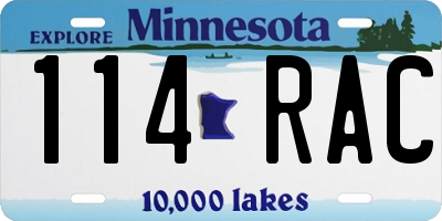 MN license plate 114RAC