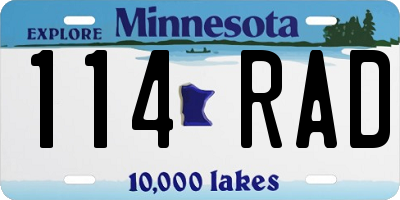 MN license plate 114RAD