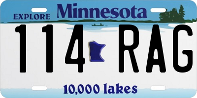 MN license plate 114RAG