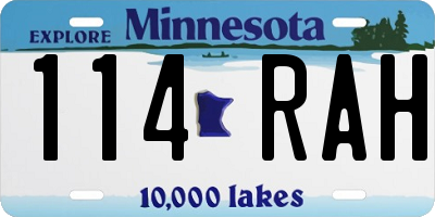 MN license plate 114RAH