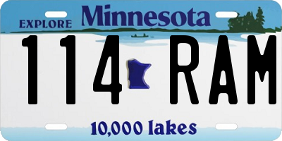 MN license plate 114RAM
