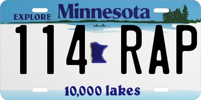 MN license plate 114RAP