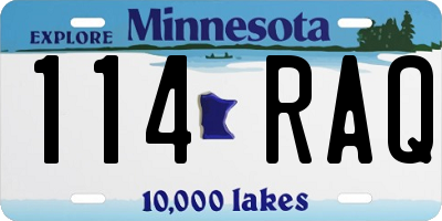 MN license plate 114RAQ