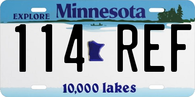 MN license plate 114REF