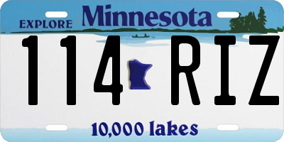 MN license plate 114RIZ