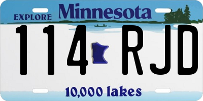 MN license plate 114RJD