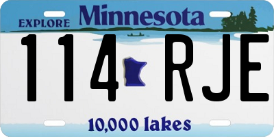 MN license plate 114RJE