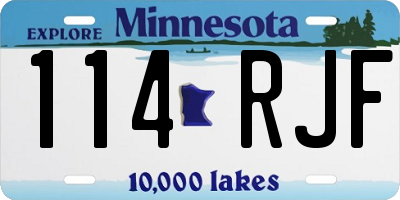 MN license plate 114RJF