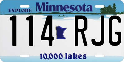 MN license plate 114RJG