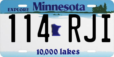 MN license plate 114RJI