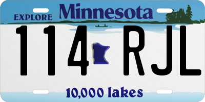 MN license plate 114RJL