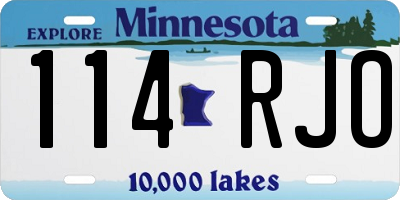 MN license plate 114RJO
