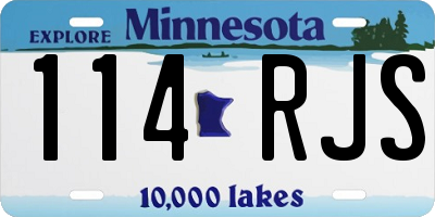 MN license plate 114RJS