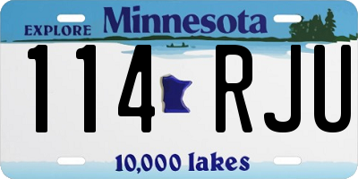 MN license plate 114RJU
