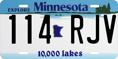 MN license plate 114RJV