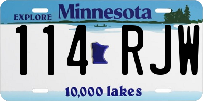 MN license plate 114RJW