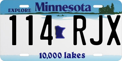 MN license plate 114RJX