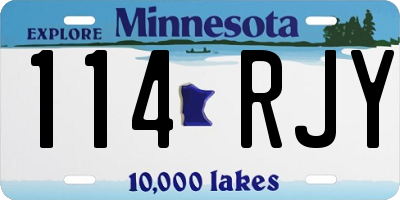 MN license plate 114RJY